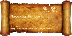 Macskay Norbert névjegykártya